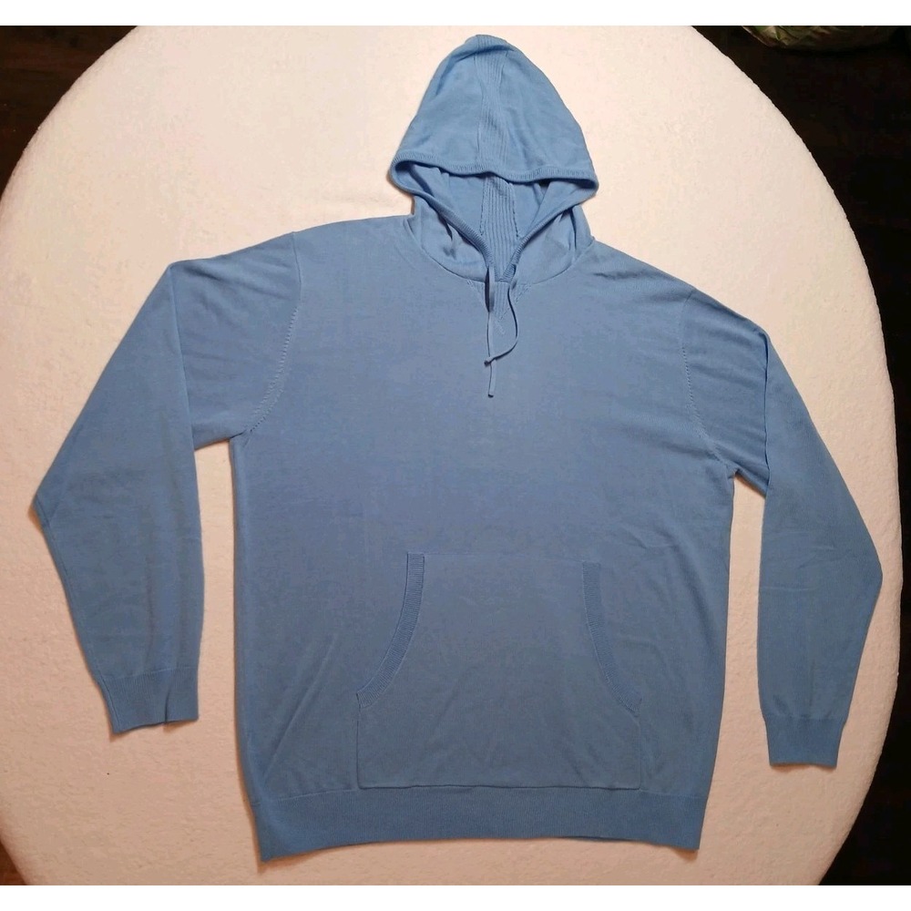 NWT FootJoy Men's Riviera Golf Sweater Hoodie Blue Dri-Release Wool Blend XXL
